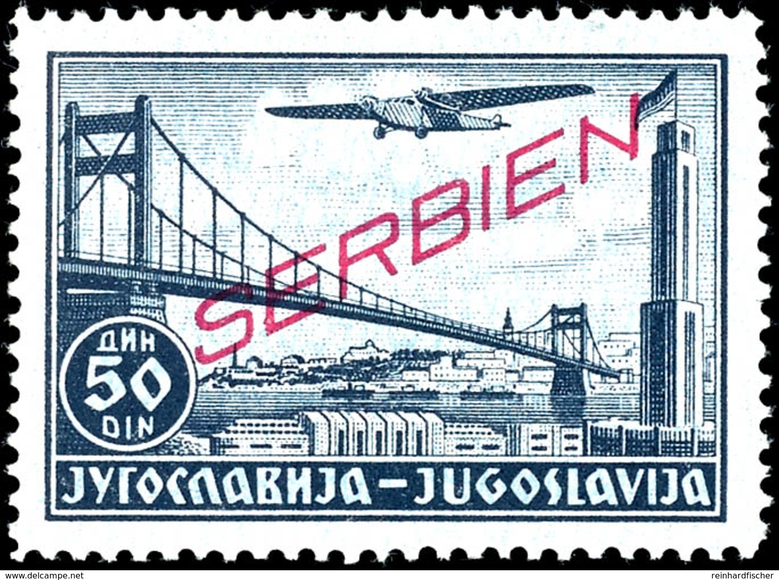 0,50 D. Bis 50 D. Flugpost Kpl., Postfrisch, Pracht, Mi. 280,-, Katalog: 16/25 ** - Serbia