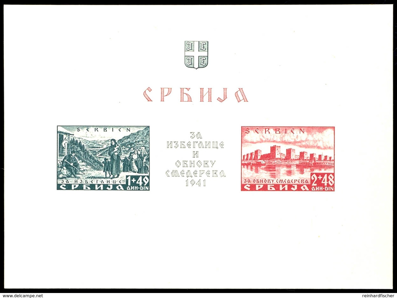 Semendria - Blockpaar, Postfrisch, Leichte Stockflecken, Mi. 700.-, Katalog: Bl.1/2 ** - Serbia