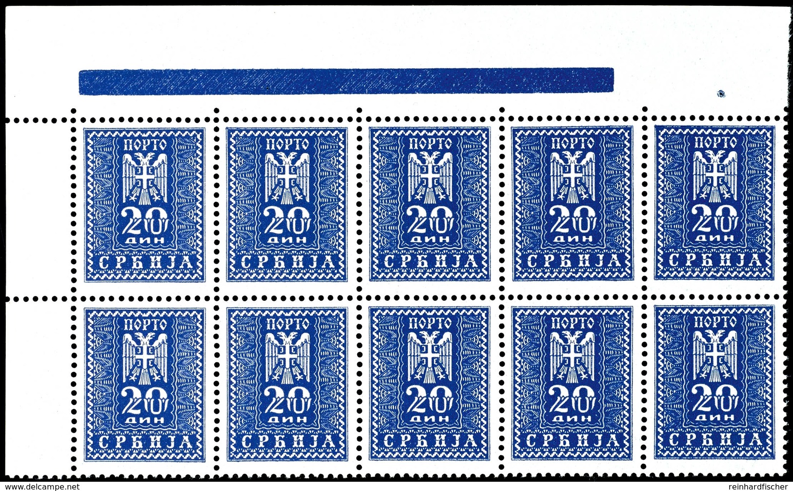 0,50 D. - 20 D. Komplett In Postfrischen 4er - Blocks Vom Bogenrand, Mi. 550.-, Katalog: 16/22 ** - Other & Unclassified
