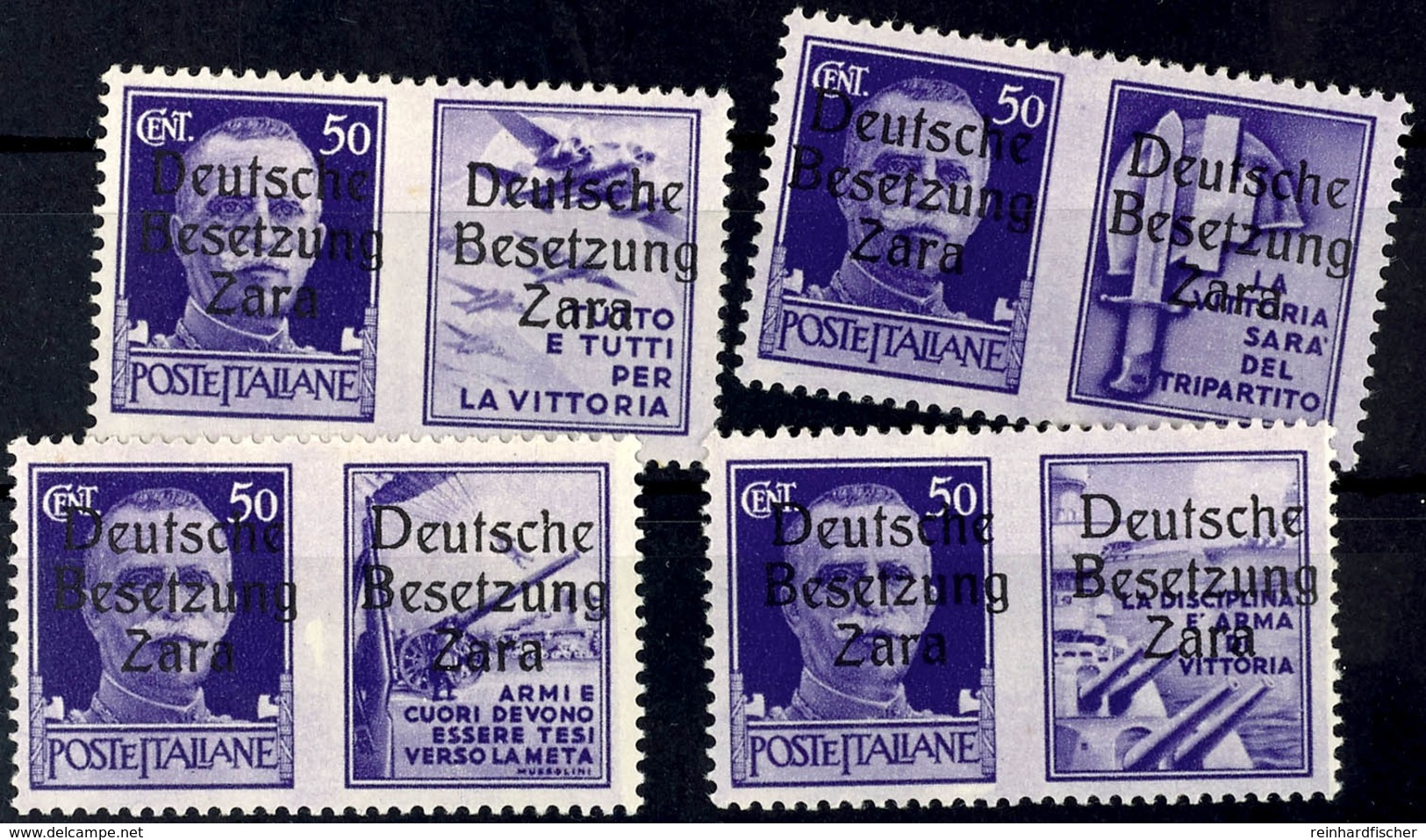 50 C. Freimarke Mit Propagandanebenfeld, Alle Vier Werte, Tadellos Postfrisch, Gepr.Ludin BPP, Mi. 280.-, Katalog: 20.1/ - Occup. Tedesca: Zara