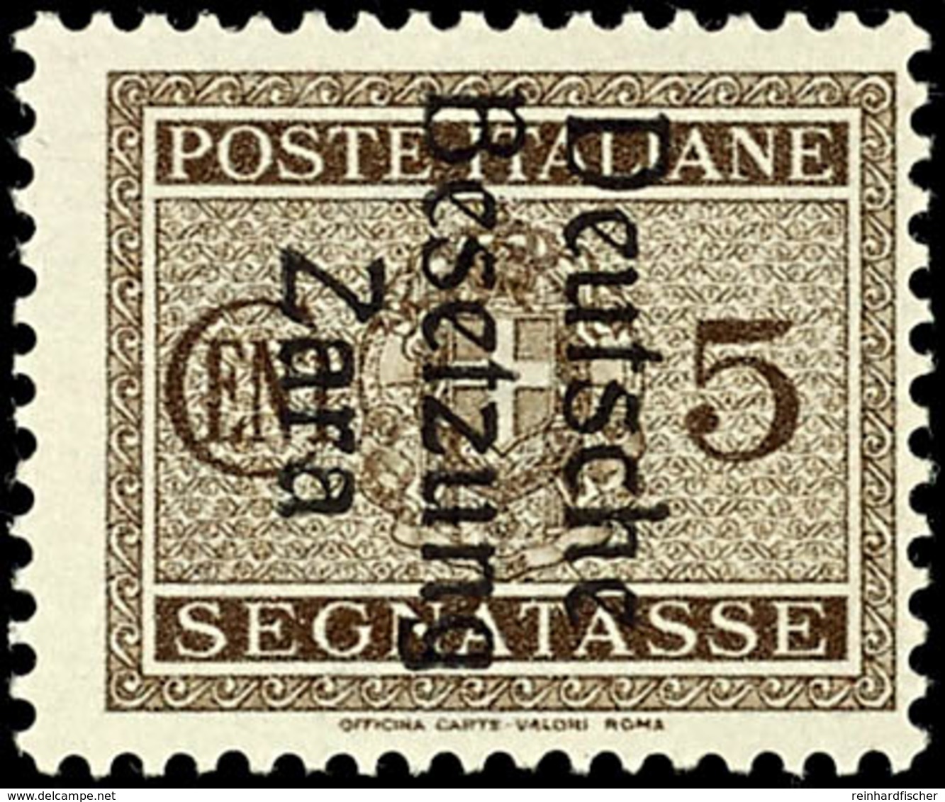 5 C. Portomarke Mit Aufdruck In Type I, Tadellos Postfrisch, Fotoattestkopie Sismondo (für Satz), Mi. 70.-, Katalog: 1 * - Altri & Non Classificati