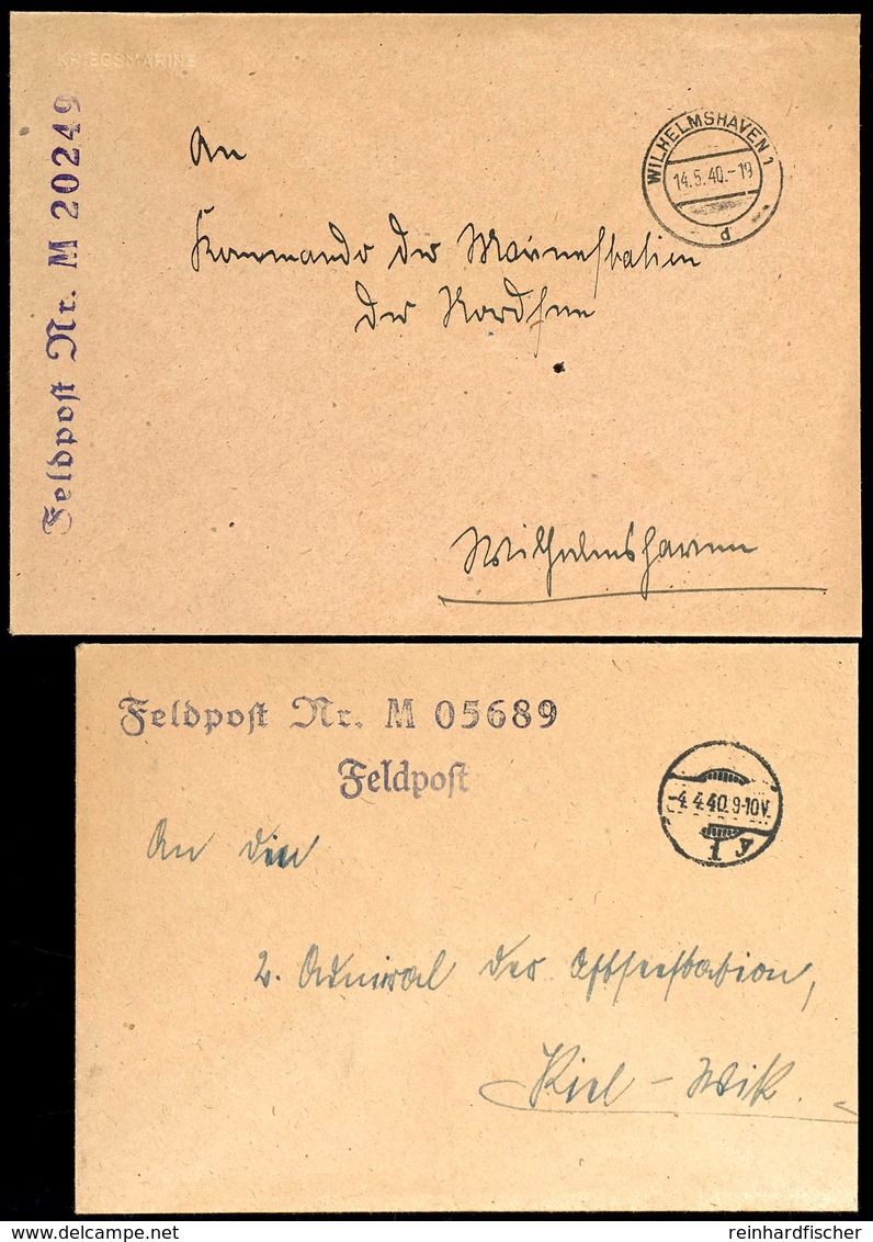 1940, Feldpost-Dienstbrief Mit Aptiertem Stpl. Vom 4.4.40 Sowie Mit Dienst-Stpl. Feldpost-Nr. 05689 = Torpedoboot "Albat - Altri & Non Classificati