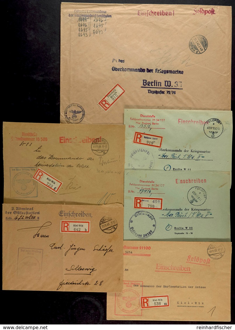 1939/44, Kriegsmarine, 2 Feldpost-R-Briefe Mit K-Nr. 459 (= Feldpostleitstelle 563 In Oslo) Und Mit Feldpost-R-Zettel So - Other & Unclassified