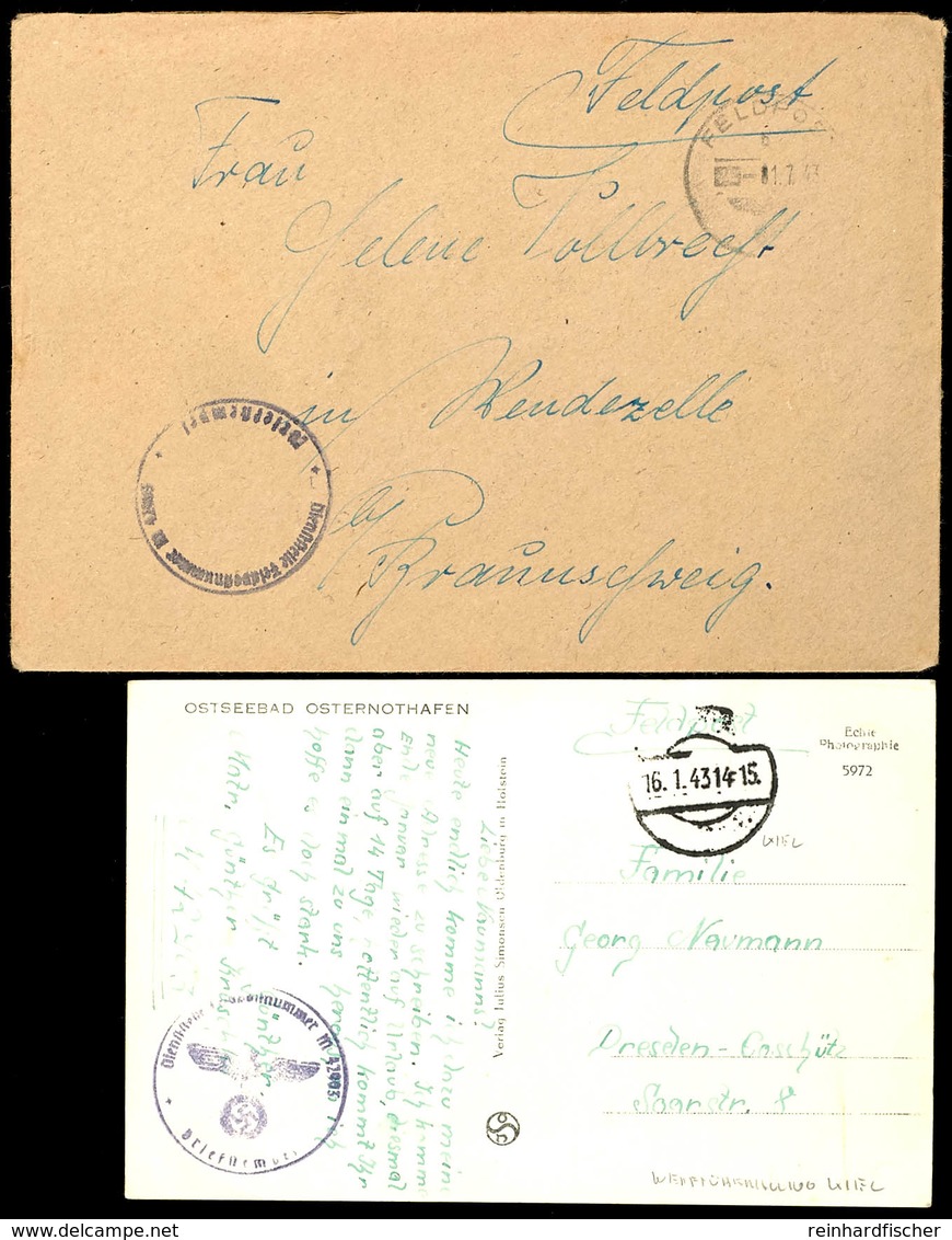 1943, Feldpost-Ansichtskarte Mit Aptiertem Stpl. Vom 16.1.43 Sowie Mit Brief-Stpl. Und Absenderangabe Feldpost-Nr. M 429 - Other & Unclassified