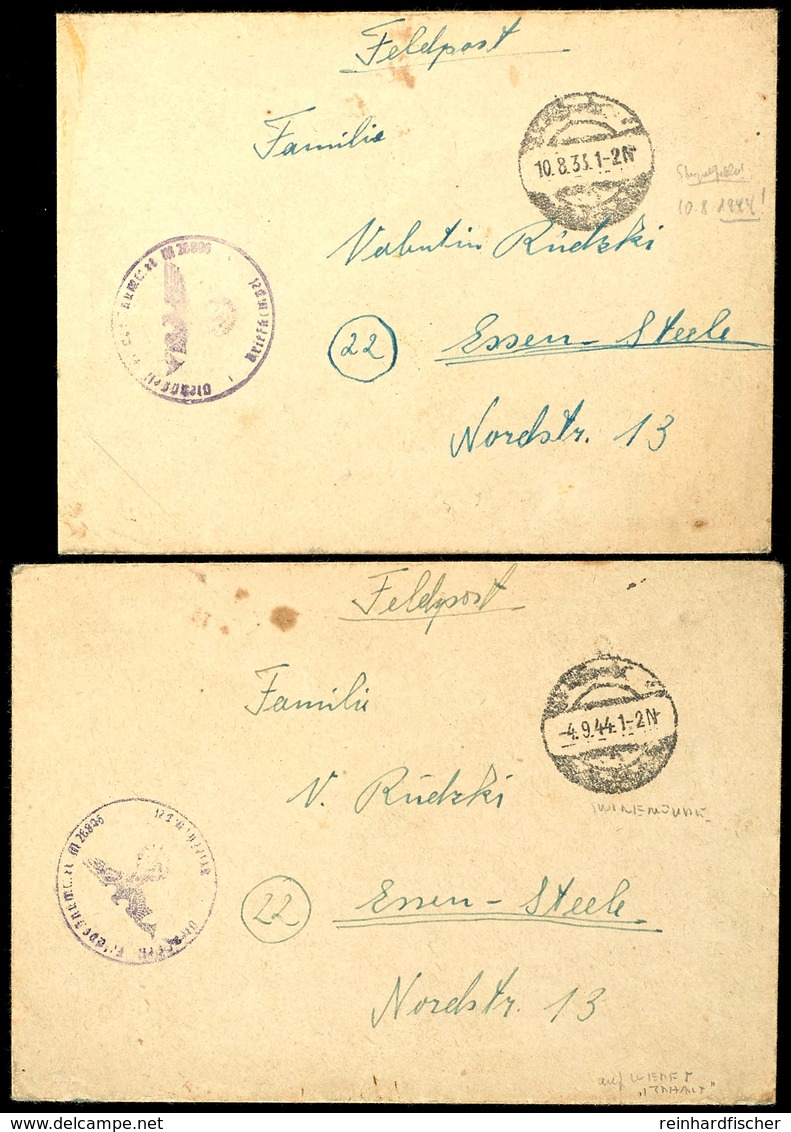 1944, Feldpost-Brief Mit Geschwärztem Stpl. Von Swinemünde Mit Falsch Eingestelltem Datum Vom 10.8.33 Sowie Mit Brief-St - Other & Unclassified
