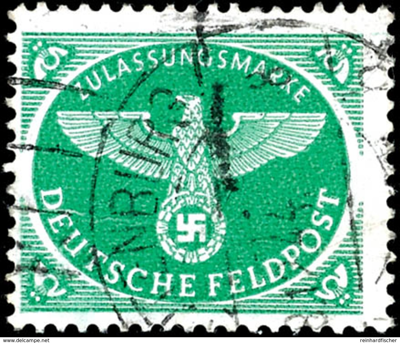 Feldpostpäckchen-Zulassungsmarke Für Weihnachtspäckchen, Sauberes Bedarfsstück (waagr. Bugspur) Mit Heimat-Stempel Hambu - Altri & Non Classificati