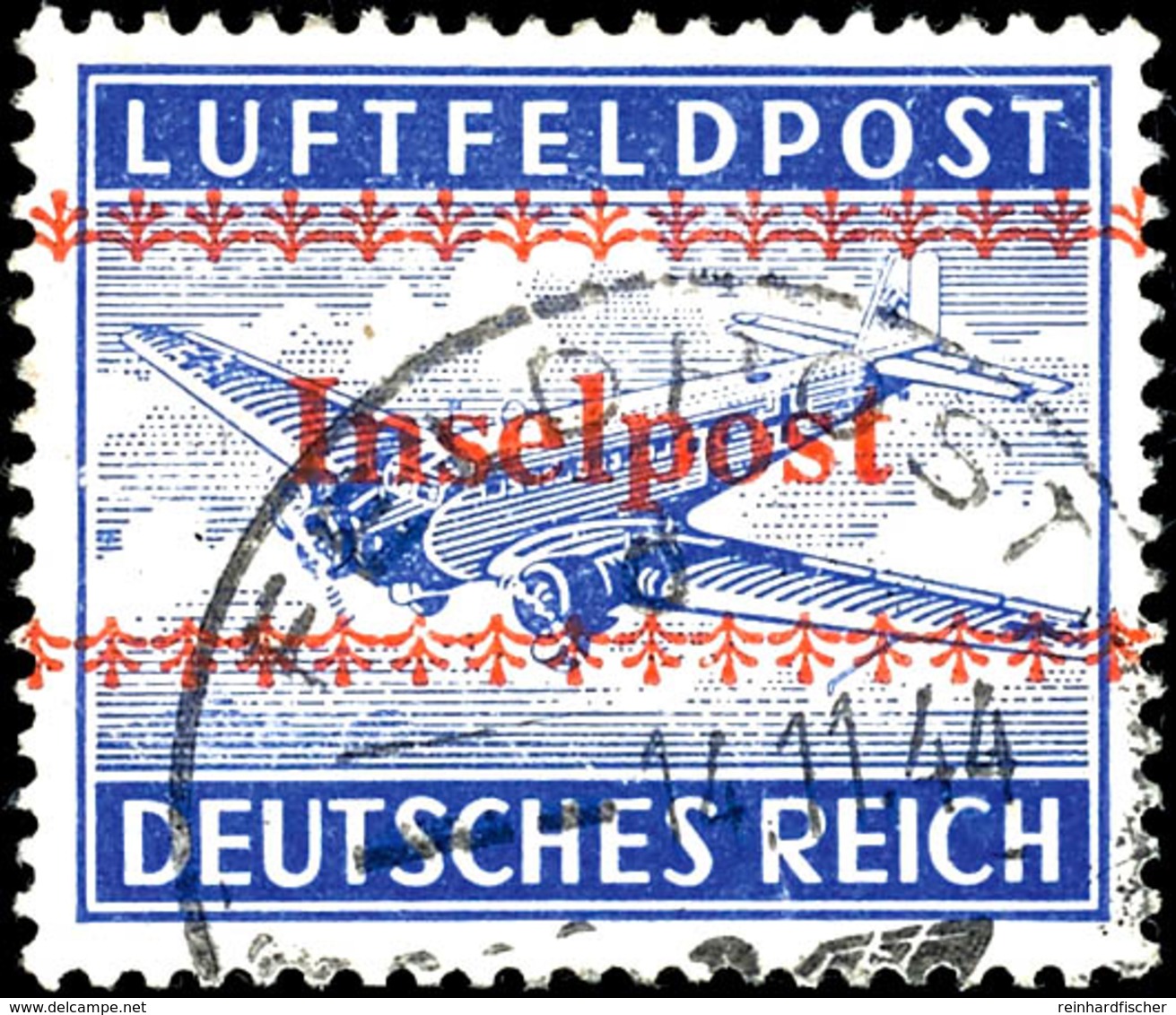 Insel Kreta, Zulassungsmarke Gezähnt, Gestempelt "Feldpost D 14.11.44", Bis Auf Bugspuren In Einwandfreier Qualität, Fot - Other & Unclassified