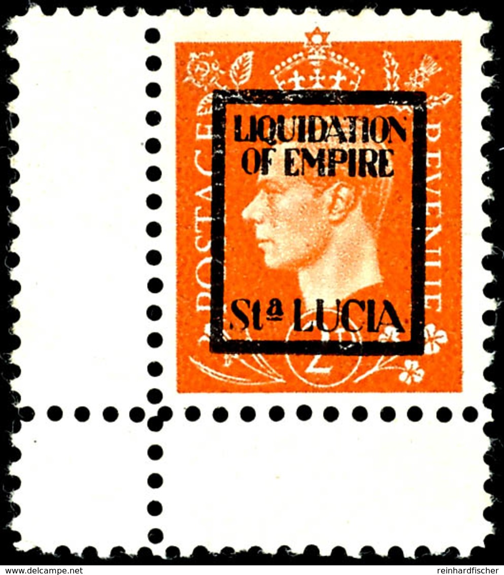 1/2 D. - 3 D. Liquidation Of Empire, Deutsche Propagandafälschungen Mit Aufdruck "STa Lucia", 6 Werte Komplett, Teils Mi - Other & Unclassified