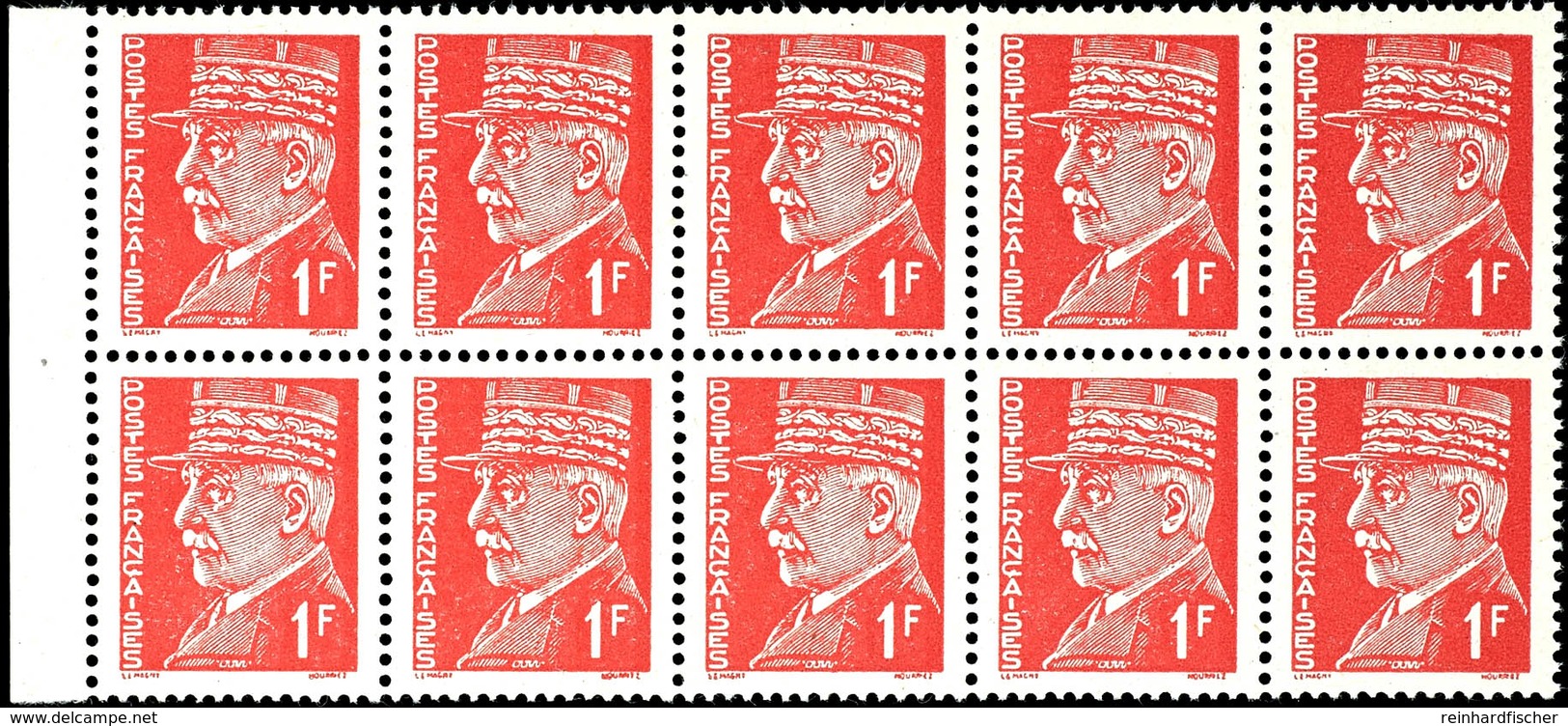 1 Fr. Petain, Britische Fälschung Für Das Von Deutschland Besetzte Frankreich, Einheit Zu 10 Werten, Tadellos Postfrisch - Other & Unclassified