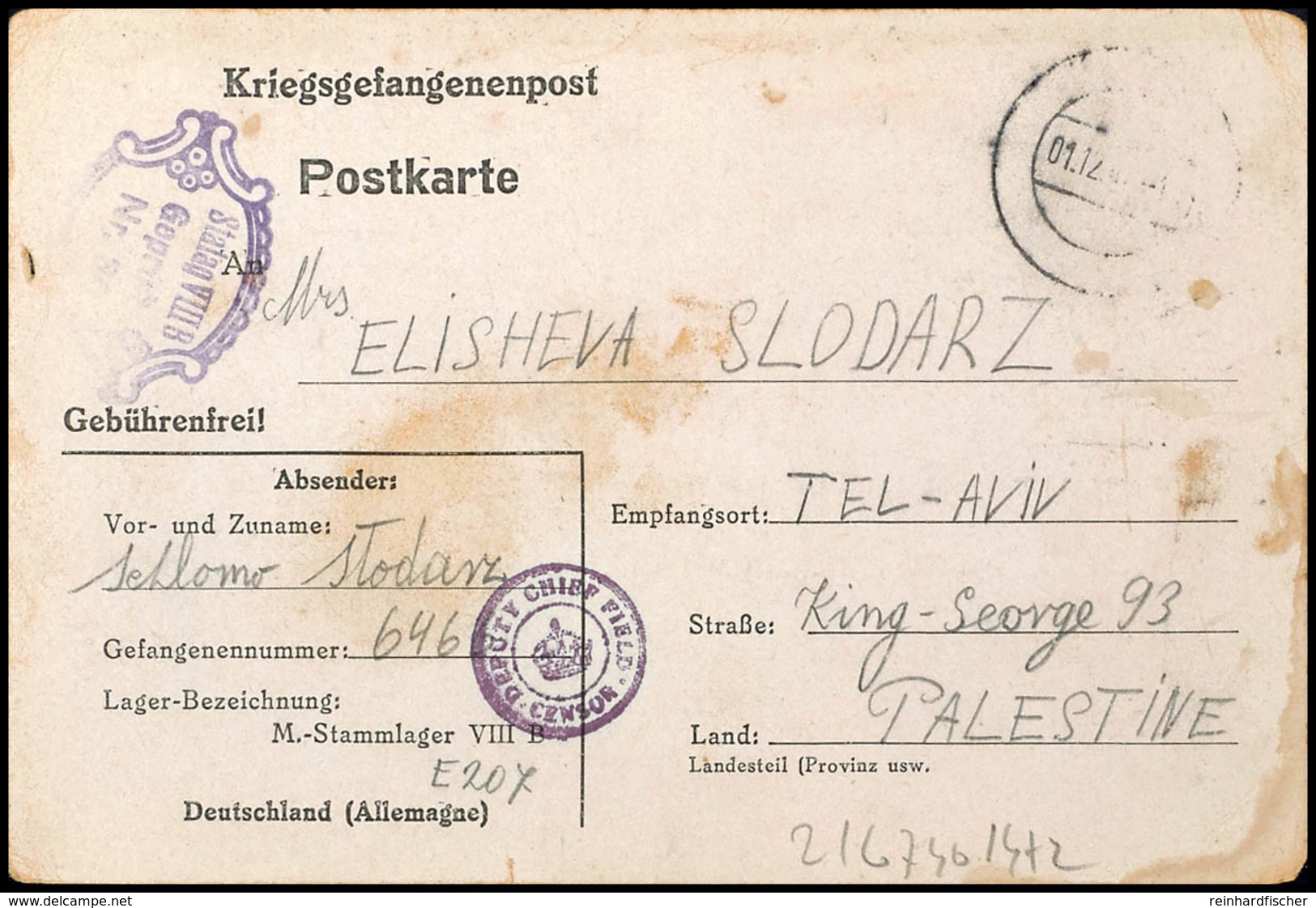 STALAG VIIIB (Memmingen): 1942/1943, Vordruck-KGF-Karten Mit Aptiertem Poststempeln Vom 3.1.44  Aus Einer Korrespondenz  - Andere & Zonder Classificatie