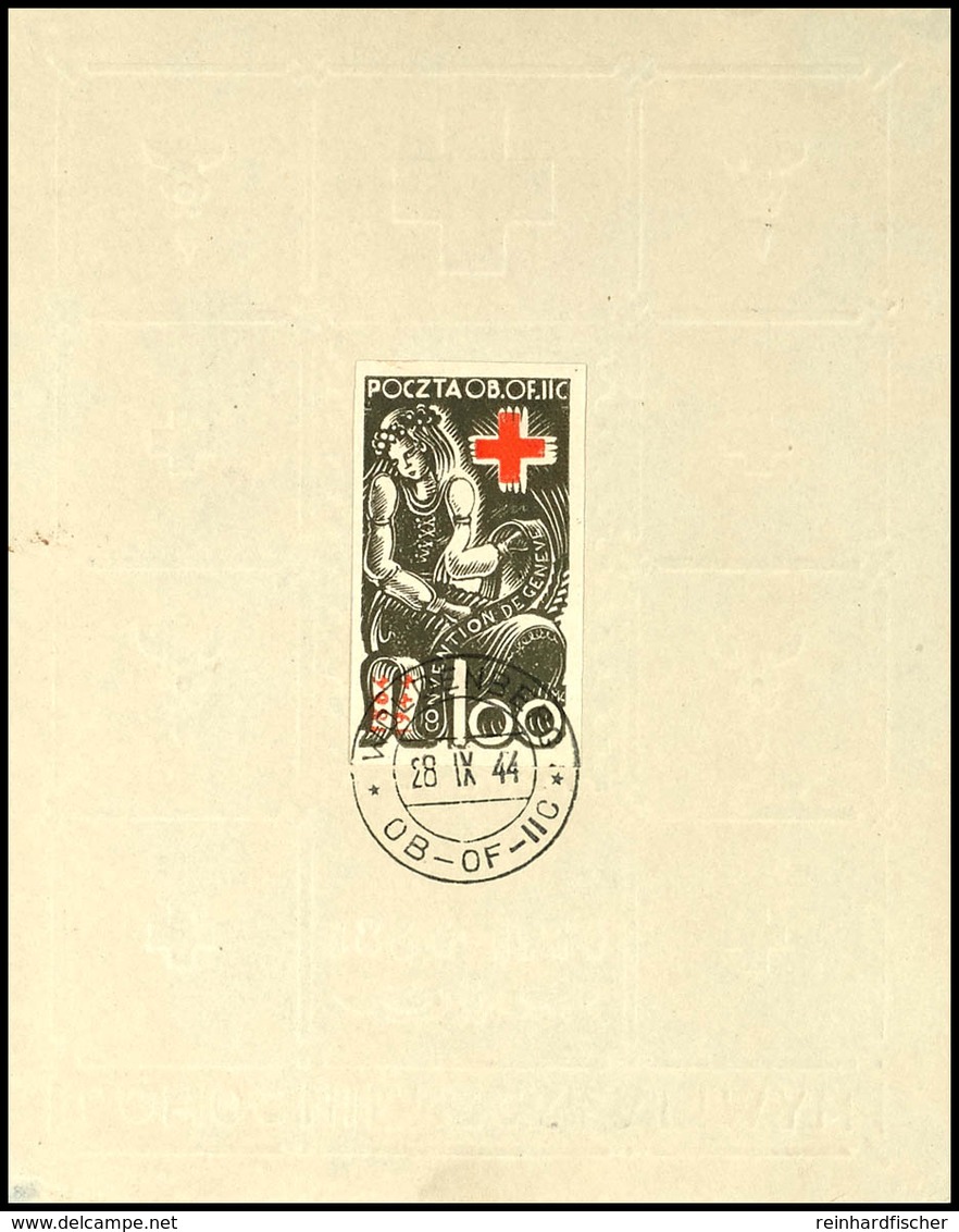 100 F.  Rotes Kreuz Mit Ersttagstempel Auf Farblos Geprägtem Gedenkblatt, Pracht, Fotoattest Heber, Selten!, Katalog: 45 - Altri & Non Classificati