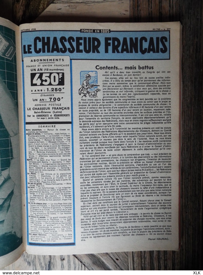 Le Chasseur Français - 19 Exemplaires - Entre 1948 Et 1958 - 1950 à Nos Jours