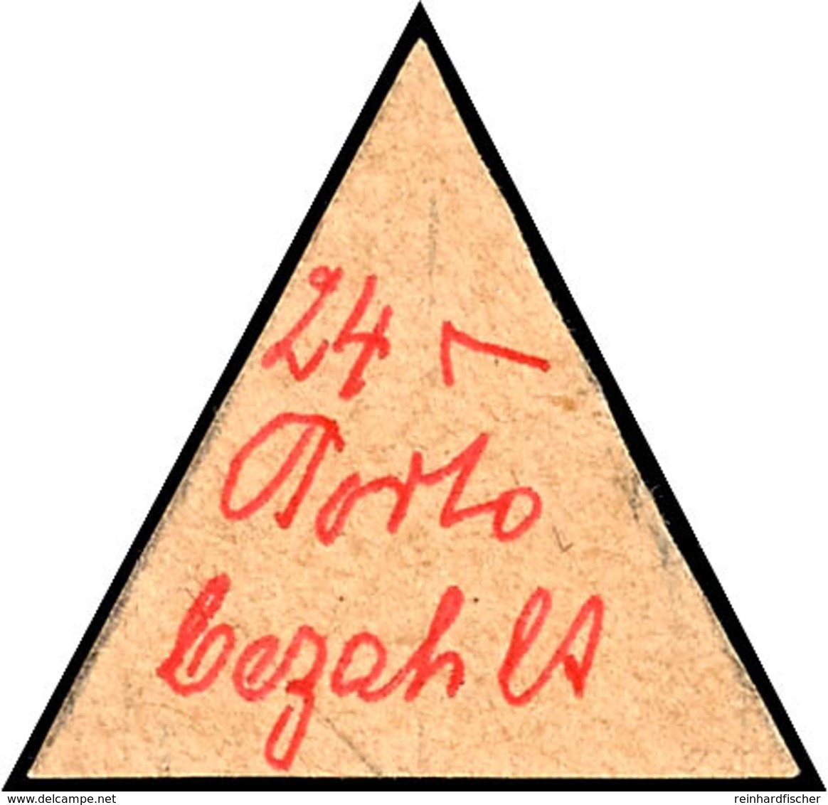 24 Pfg Gebührenzettel Rot Auf Rosa Im Dreiecks-Format, Tadellos Ungebraucht, Sehr Seltene Ausgabe, Mi. 1.200.- Für Postf - Other & Unclassified