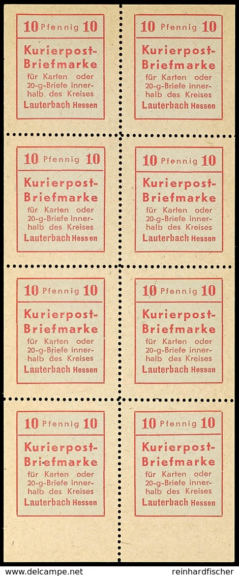 10 Pfg Kurierpostmarke Im Kleinbogen Zu 8 Werten Mit Unterrand, Dabei Alle Plattenfehler, Tadellos Postfrisch, Unsignier - Lauterbach