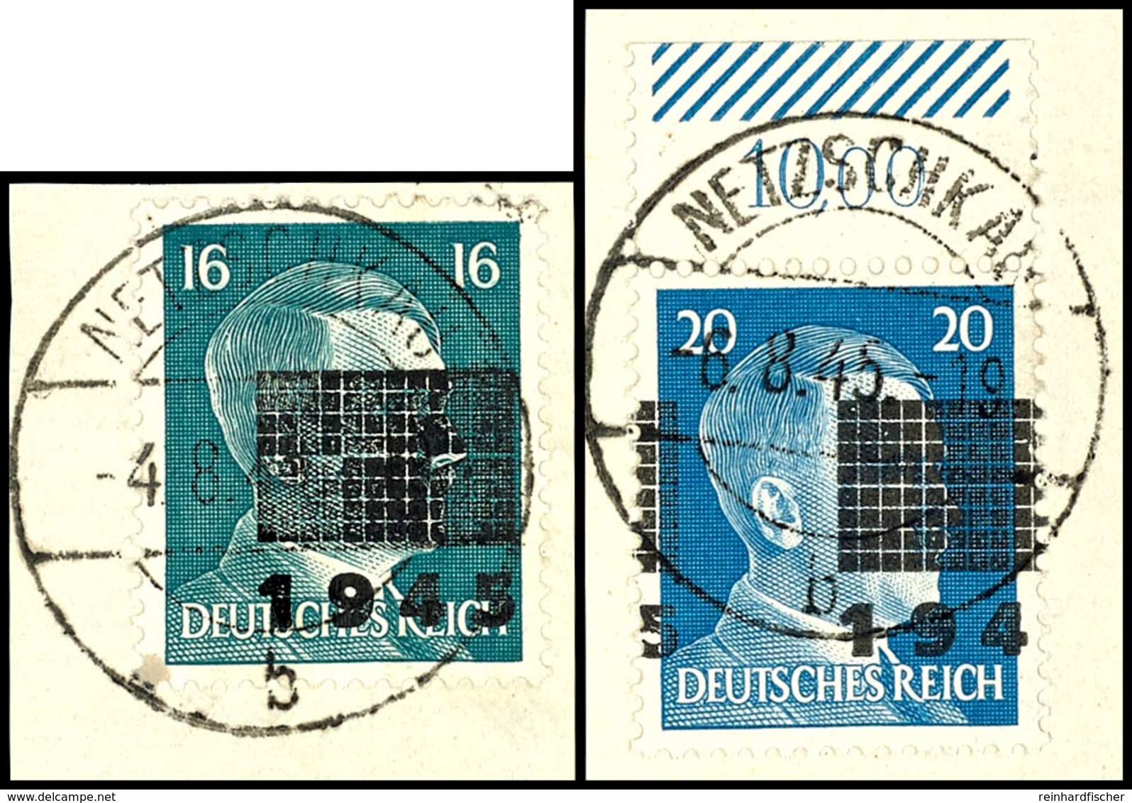 1 Pfg Bis 20 Pfg Hitler Mit Lokalem Aufdruck, 10 Pfg Aufdruck In Type IIb - Alle Anderen Werte Mit Aufdruck In Type I, G - Altri & Non Classificati