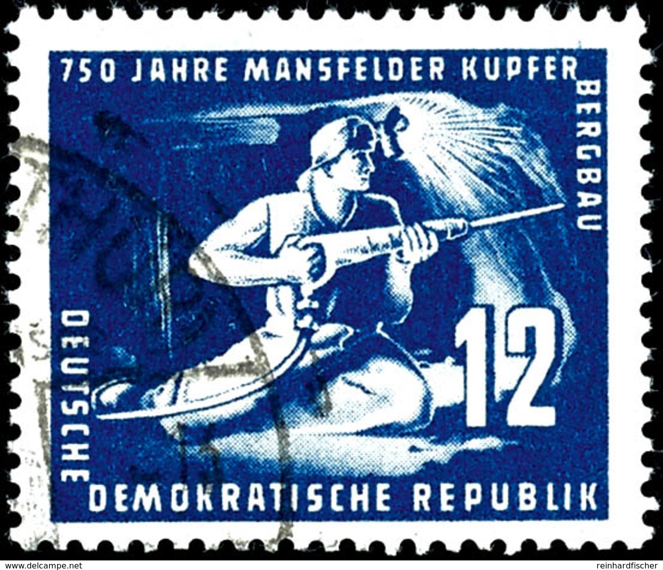 12 Pfg Mansfelder Kupferschieferbergbau Dunkelviolettultramarin, Tadellos Gestempelt, Gepr. Weigelt BPP, Mi. 720.-, Kata - Altri & Non Classificati