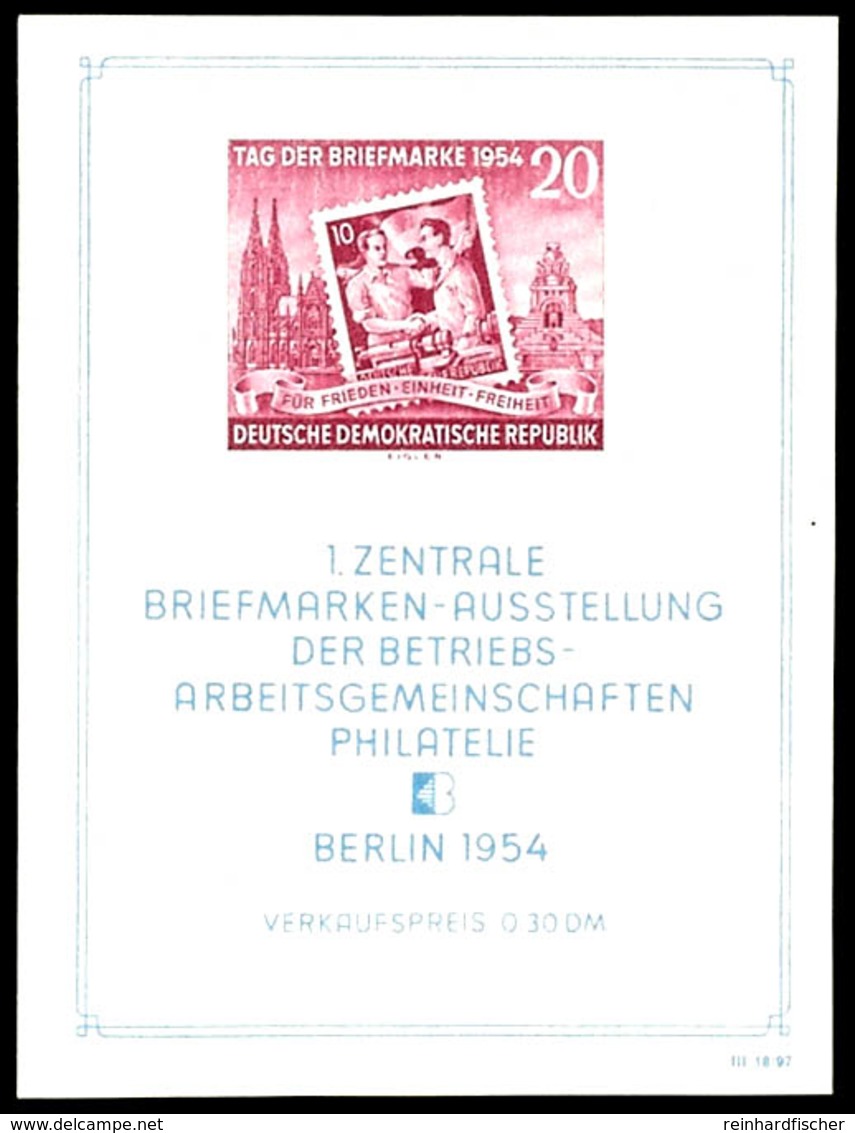 Blockausgabe "Erste Zentrale Briefmarkenausstellung Der Betriebsarbeitsgemeinschaften Philatelie, Berlin", Wasserzeichen - Other & Unclassified