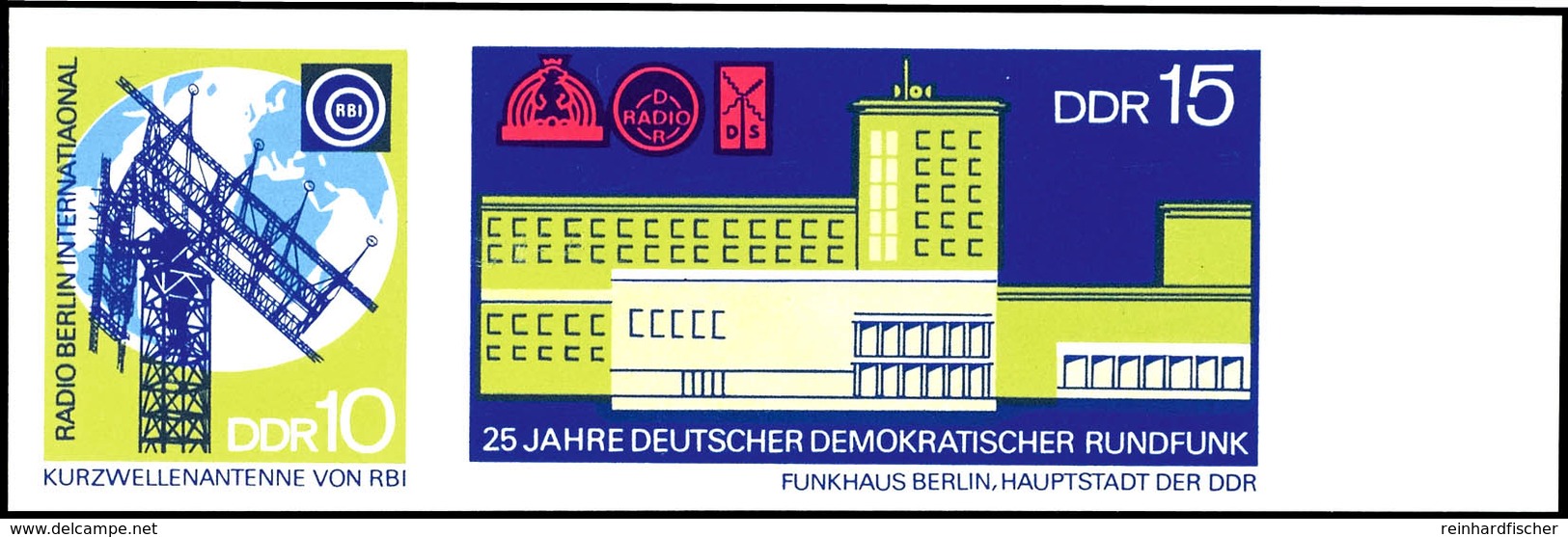 10 U. 15 Pfg. Rundfunk, Zusammendruck Als Ungezähnter End - Phasendruck, Postfrisch, Fotobefund Mayer BPP, Katalog: 1573 - Other & Unclassified