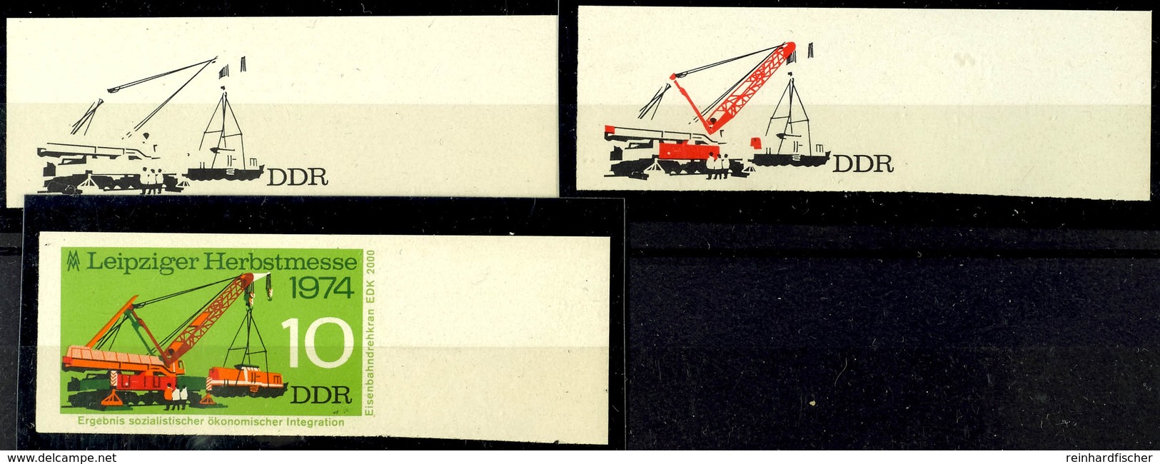 10 Pfg Leipziger Herbstmesse, Drei Ungezähnte Phasendrucke, Tadellos Postfrisch, Katalog: 1973 ** - Altri & Non Classificati