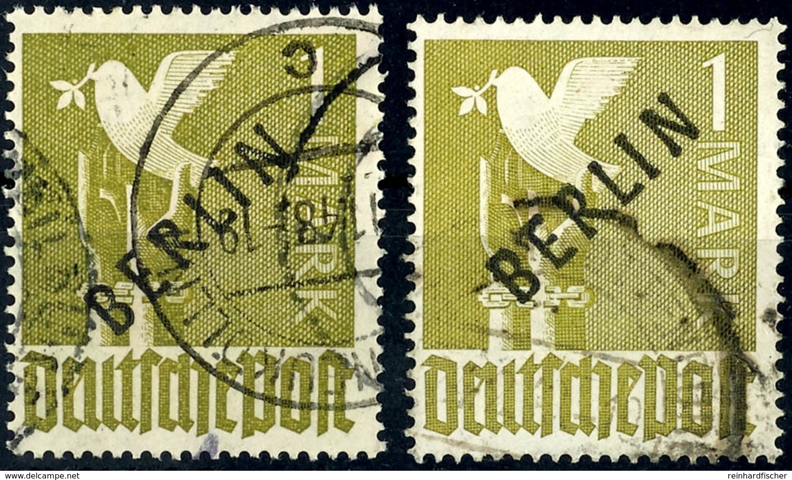 1 Mark Schwarzaufdruck, A- Und C-Farbe, Gestempelt, Pracht, Gepr. Schlegel D. BPP, Mi. 560.-, Katalog: 17a,17c O - Altri & Non Classificati