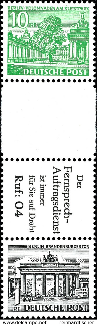 10 + Z + R6 + 1, Senkrechter Zusammendruck, Postfrisch, Mi. 190.-, Katalog: SZ6 ** - Other & Unclassified