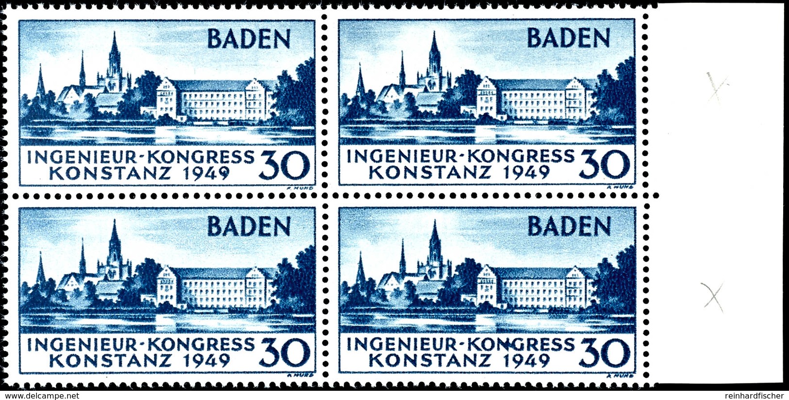 30 Pfg Konstanz Mit Plattenfehlern I "Punkt In Der Zweiten '9' " Und II " 'N' Und 'G' In 'KONGRESS' Miteinander Verbunde - Other & Unclassified