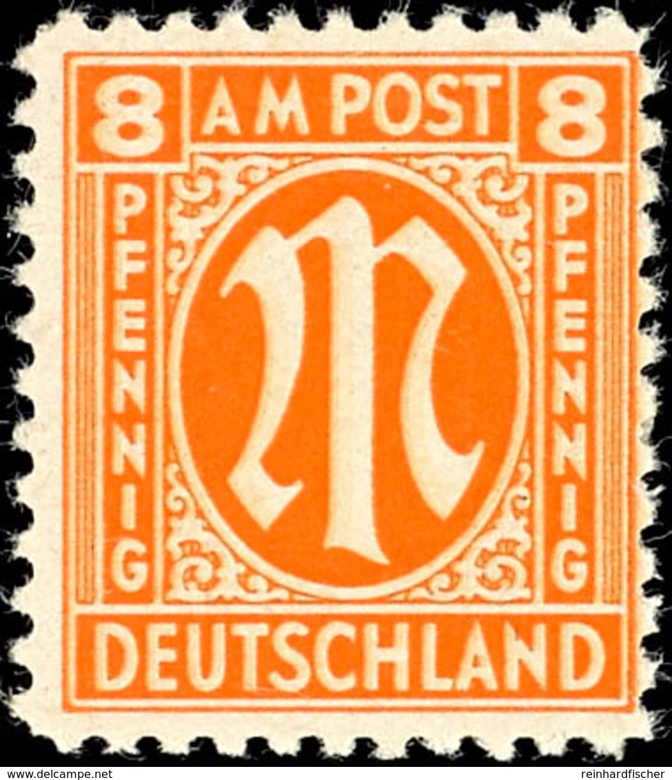 8 Pfg AM-Post, Amerikanischer Druck, Mit Doppeldruck, Tadellos Postfrisch, Gepr. Schlegel BPP, Mi. 250.-, Katalog: 5zDD  - Altri & Non Classificati