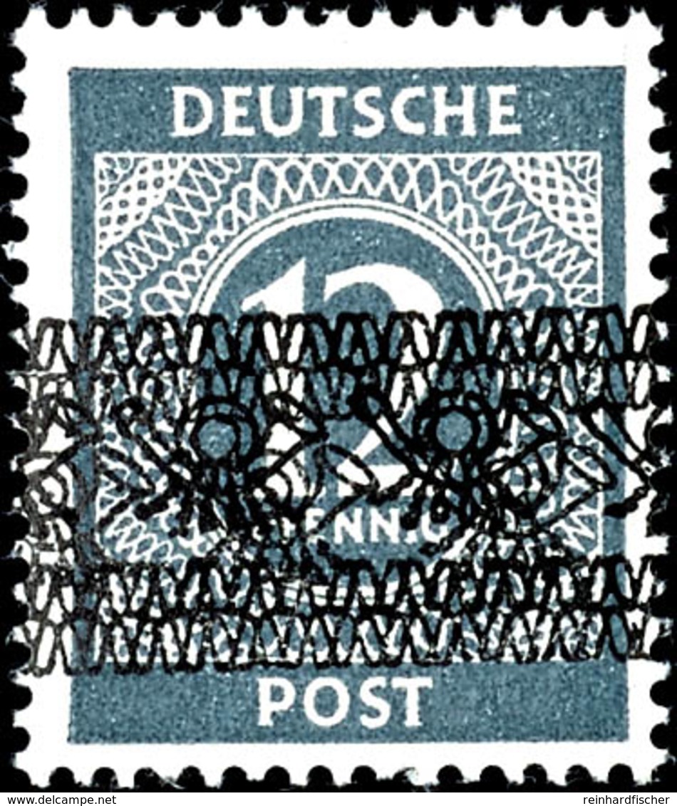 2 - 84 Pfg. Ziffer Mit Doppeltem Bandaufdruck, Postfrisch Komplett, Gepr.. Schlegel BPP, Mi. 1.400.-, Katalog: 52/68 IDD - Altri & Non Classificati