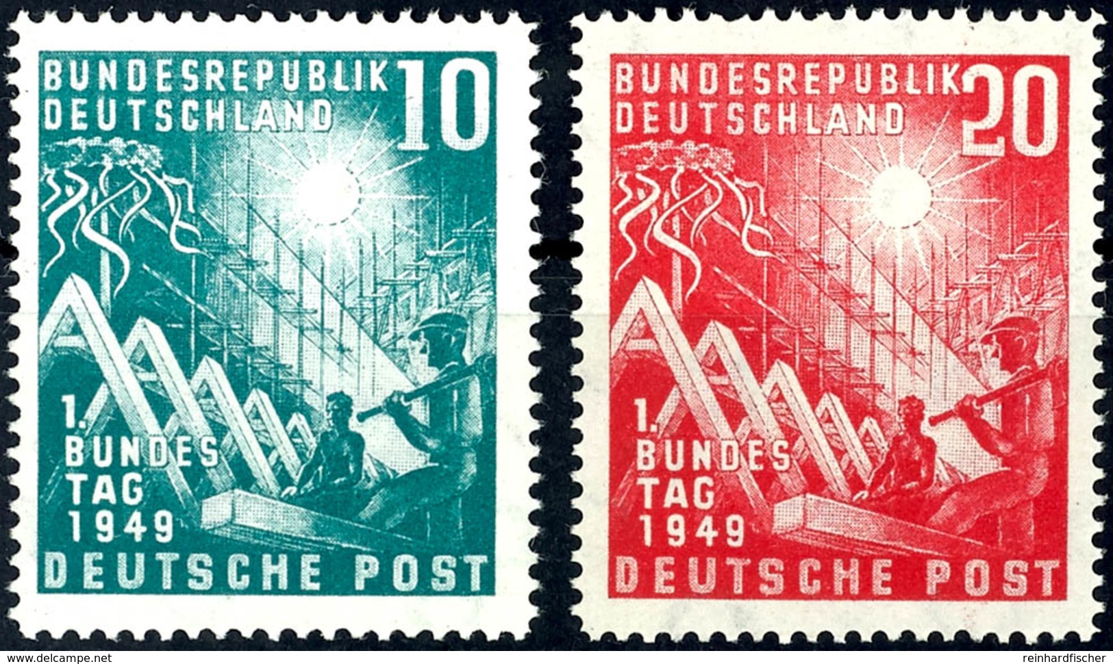 10 Und 20 Pfg Erster Deutscher Bundestage, Tadellos Postfrisch, Unsigniert, Mi. 100.-, Katalog: 111/12 ** - Altri & Non Classificati