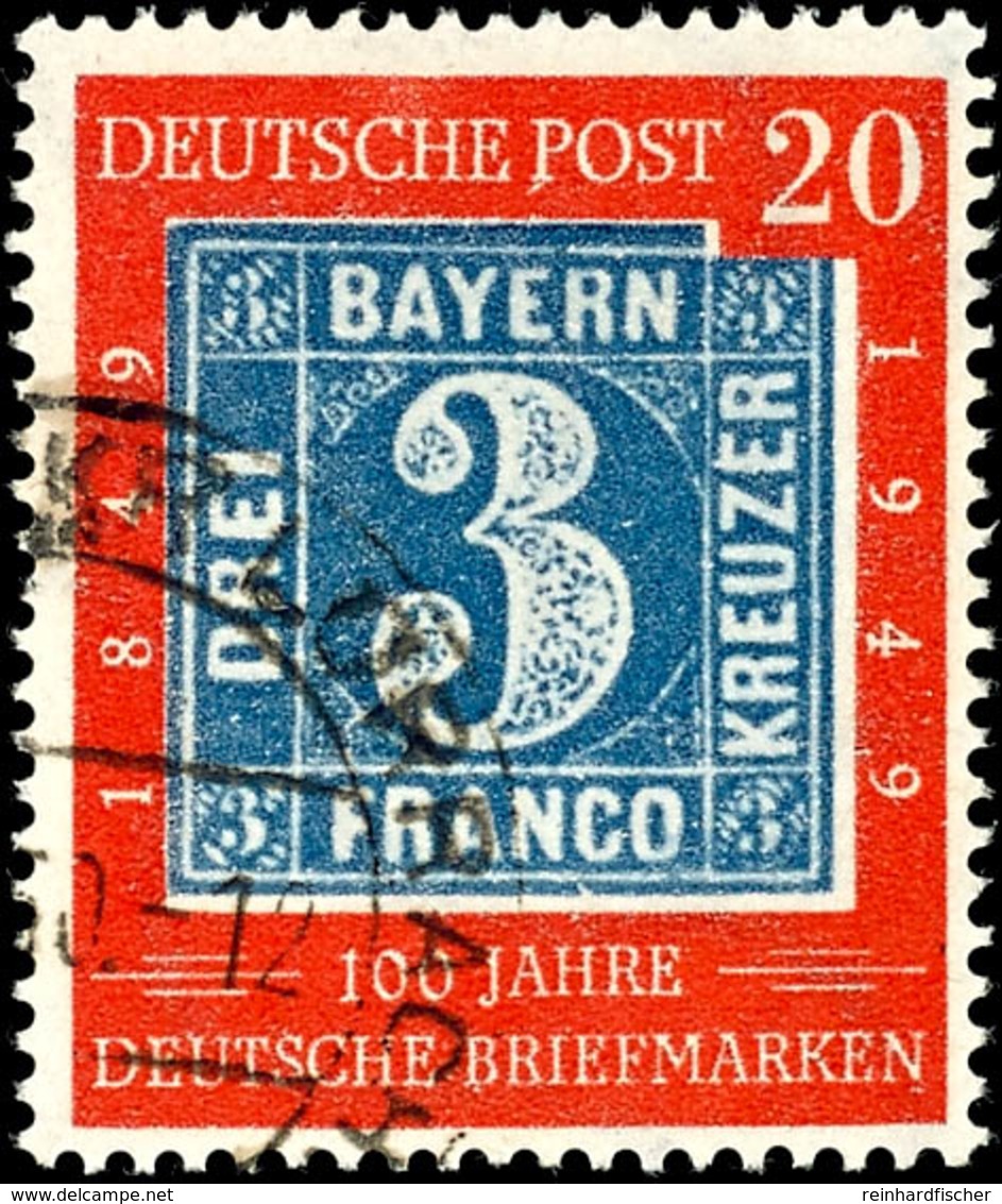 20 Pfg 100 Jahre Briefmarken Mit Plattenfehler II, Tadellos Rundgestempelt, Tiefst Gepr. A. Schlegel BPP, Mi. 180.-, Kat - Other & Unclassified