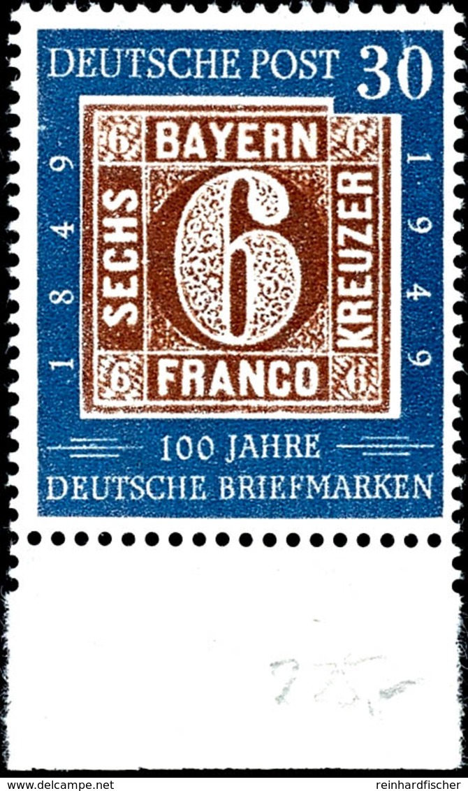 30 Pfg "100 Jahre Deutsche Briefmarken", Plattenfehler I "0 Der Wertangabe Beschädigt", Postfrisches Kabinettstück, Gepr - Other & Unclassified