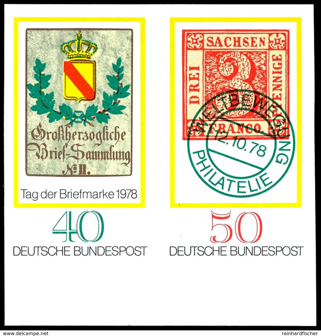 40 Pfg Und 40 Pfg Tag Der Briefmarke, Ungezähnt, Waagerechter Zusammendruck Mit Unterrand, Tadellos Postfrisch, Unsignie - Other & Unclassified