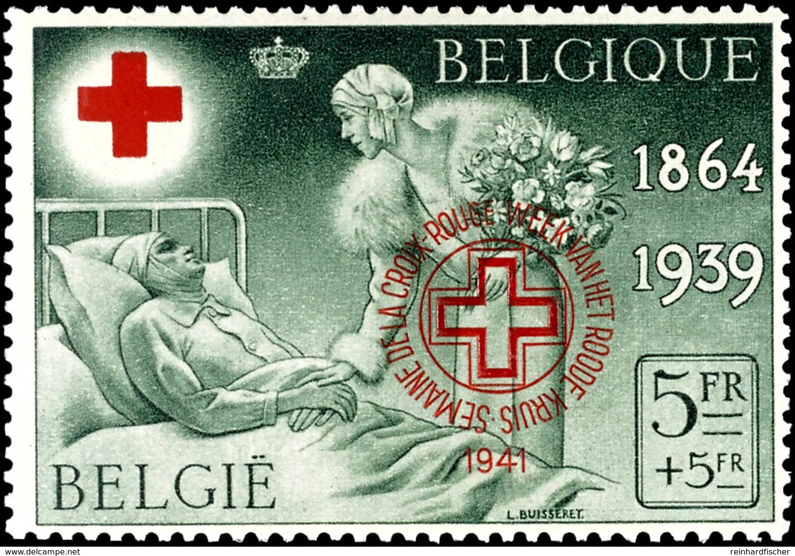 5 Fr. +  5 Fr. Rotes Kreuz Mit Zusätzlichem Roten Prägedruck "Rotes Kreuz 1941" Postfrisch In Einer Pergamintüte Auf Num - Other & Unclassified