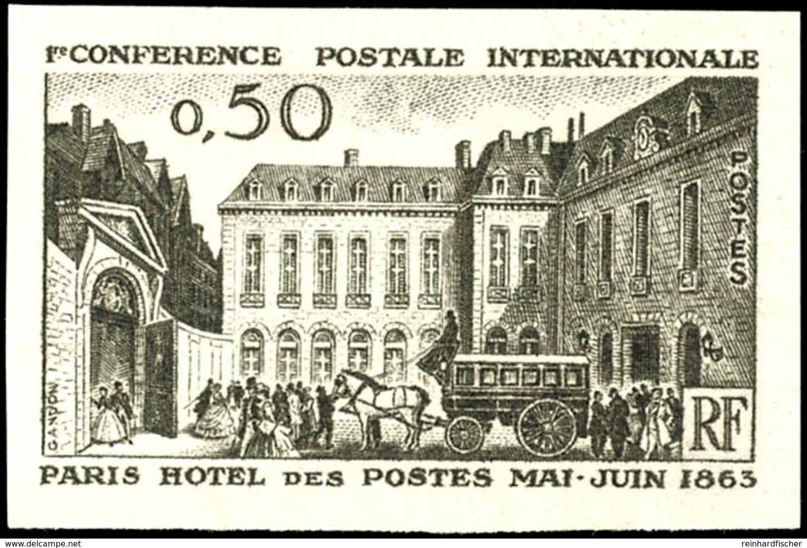 1963, 0,50 Fr. "100 Jahrestag Der 1. Internationalen Postkonferenz, Paris", Abart "ungezähnt", Tadellos Postfrisch, Maur - Altri & Non Classificati