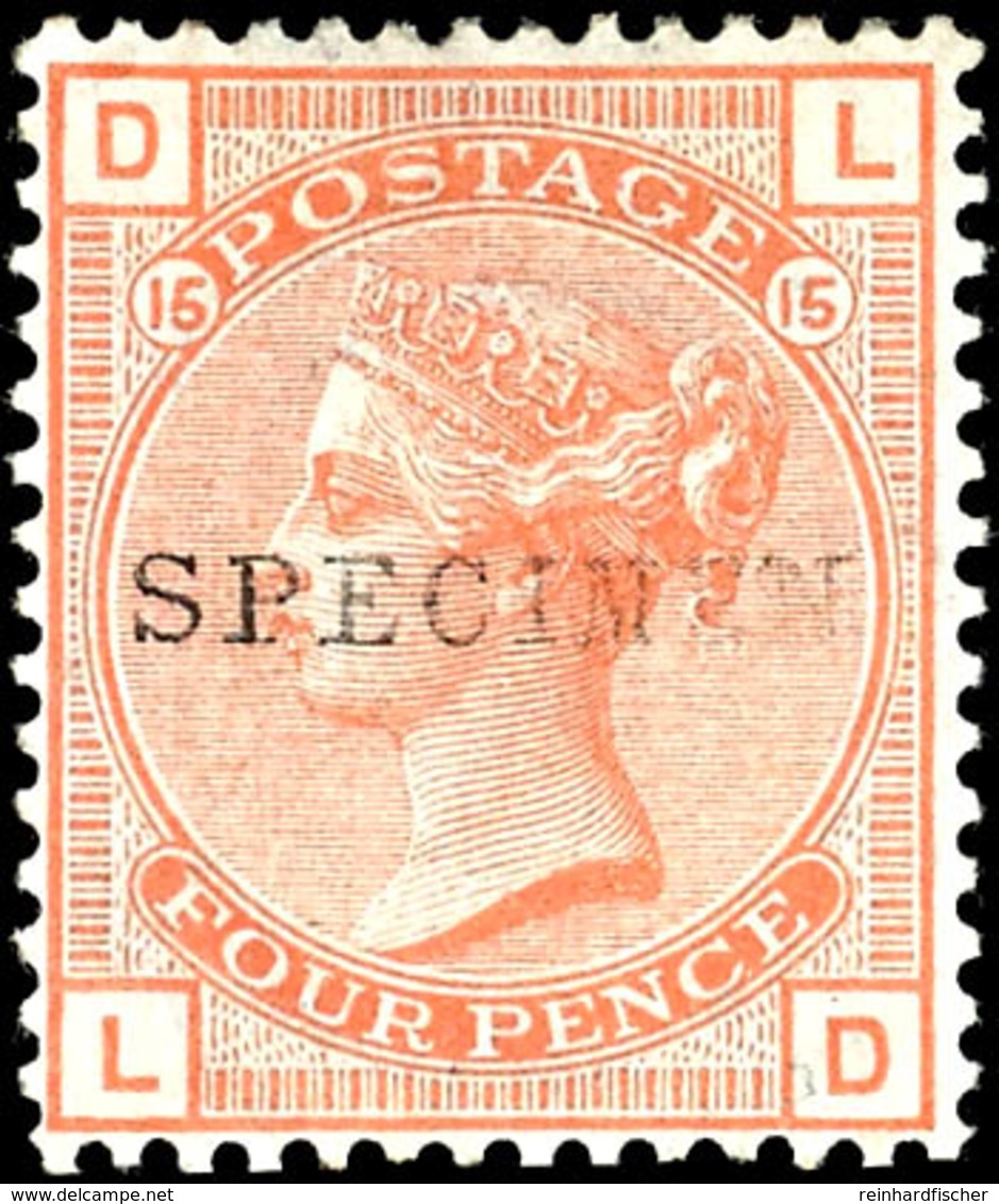 1876, 4 P. Orangerot Mit Aufdruck " SPECIMEN", Ungebraucht, Mi. 250.-, Katalog: 42SP * - Other & Unclassified