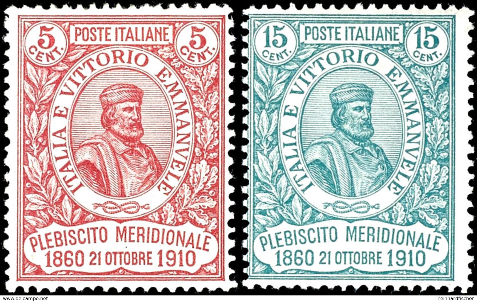 1910, 5 C. Und 50 C. "50. Jahrestag Der Volksabstimmung In Neapel", Kompletter Satz Mit 2 Werten, Tadellos Ungebraucht,  - Altri & Non Classificati