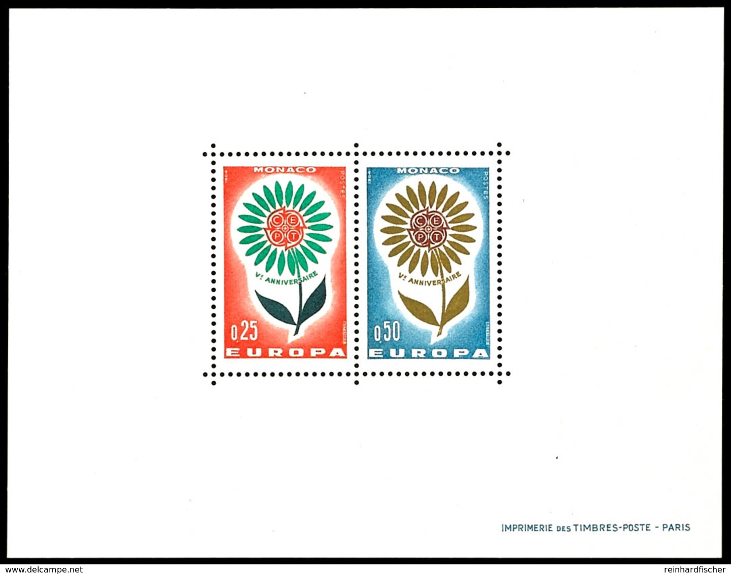 1964, Sonderdruck In Blockform, 0,25 Und 0,50 Fr. Europa, Tadellos Postfrisch, Diese Sonderdrucke Waren Nicht Frankaturg - Other & Unclassified