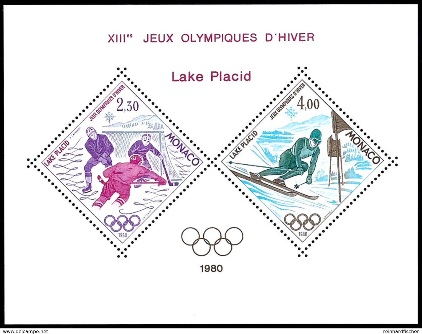 2,30 Und 4 Fr. Olympische Winterspiele, Sonderdruck In Blockform, Postfrisch, Mi. 220.-, Katalog: 1419/20KLB ** - Altri & Non Classificati