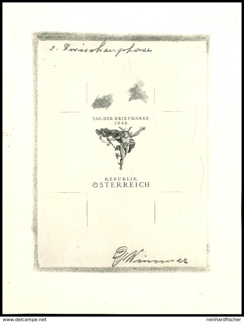 1946, "Tag Der Briefmarke", Nicht Angenommener Entwurf Von G. Wimmer In Der 3,4, Und 5 Phase, Tadellose Erhaltung, Je Mi - Other & Unclassified