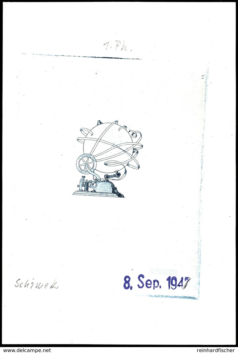 1947, 40 Gr. Telegraphie, Phasendruck In Schwarzblau Auf Gummiertem Papier, Abzug Der 1 Phase Vom 8. September 1947, Seh - Other & Unclassified