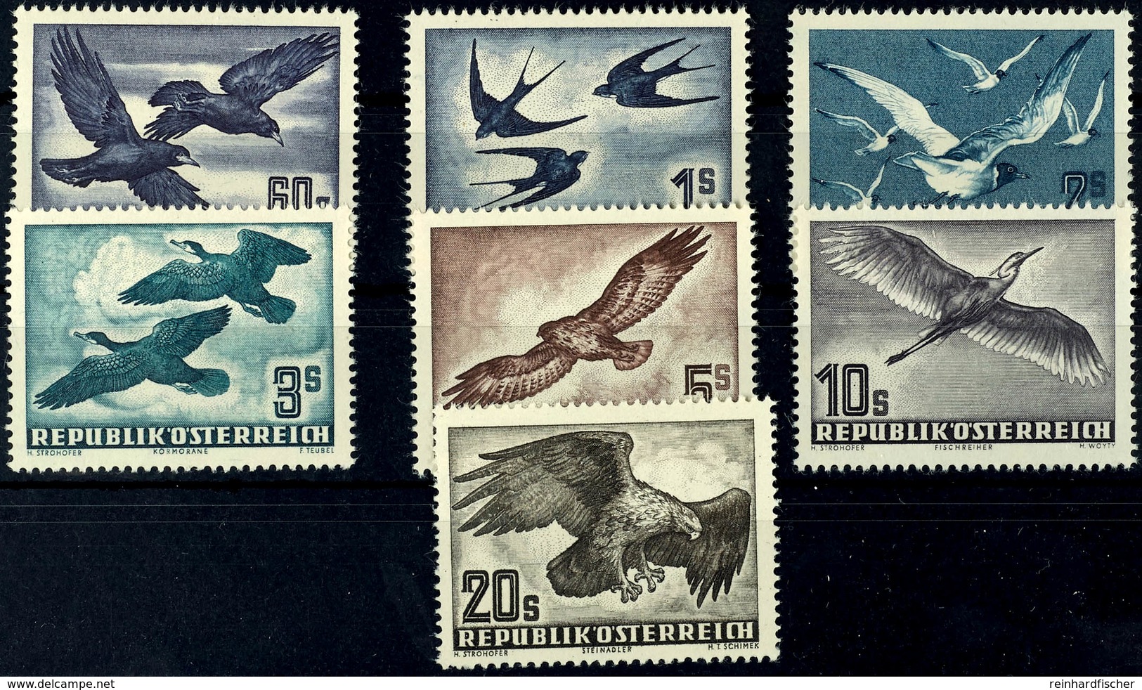 60 Gr. - 20 S, Vögel Komplett Postfrisch, Mi. 332,-, Katalog: 955/56,968,984/87 ** - Other & Unclassified