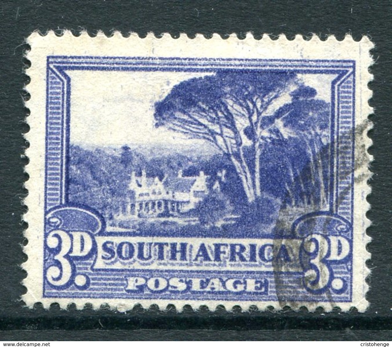 South Africa 1947-54 Screened Printing - 3d Groot Schuur - Dull Blue - Used (SG 117) - Ongebruikt