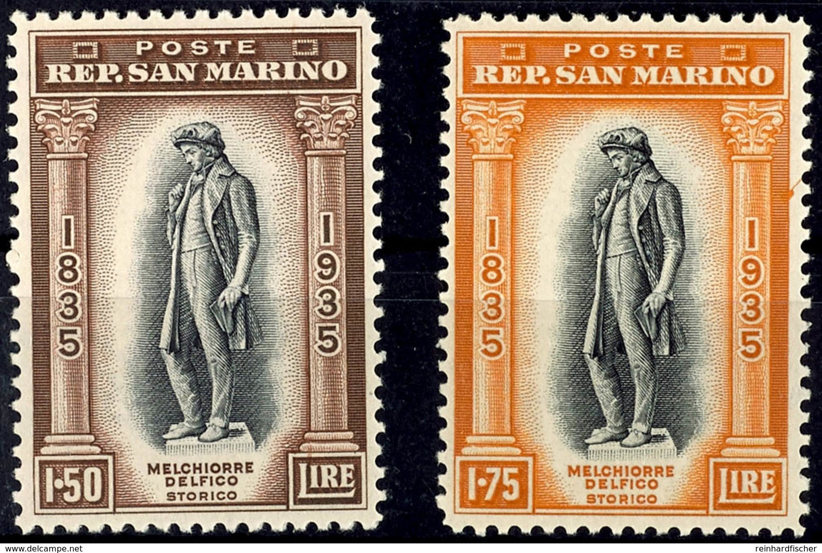 1935, 1,50 - 1,75 L. Melchiorre Delfico, Beide Höchstwerte, Tadellos Postfrisch, Unsigniert, Mi. 340.-, Katalog: 225/26  - Other & Unclassified