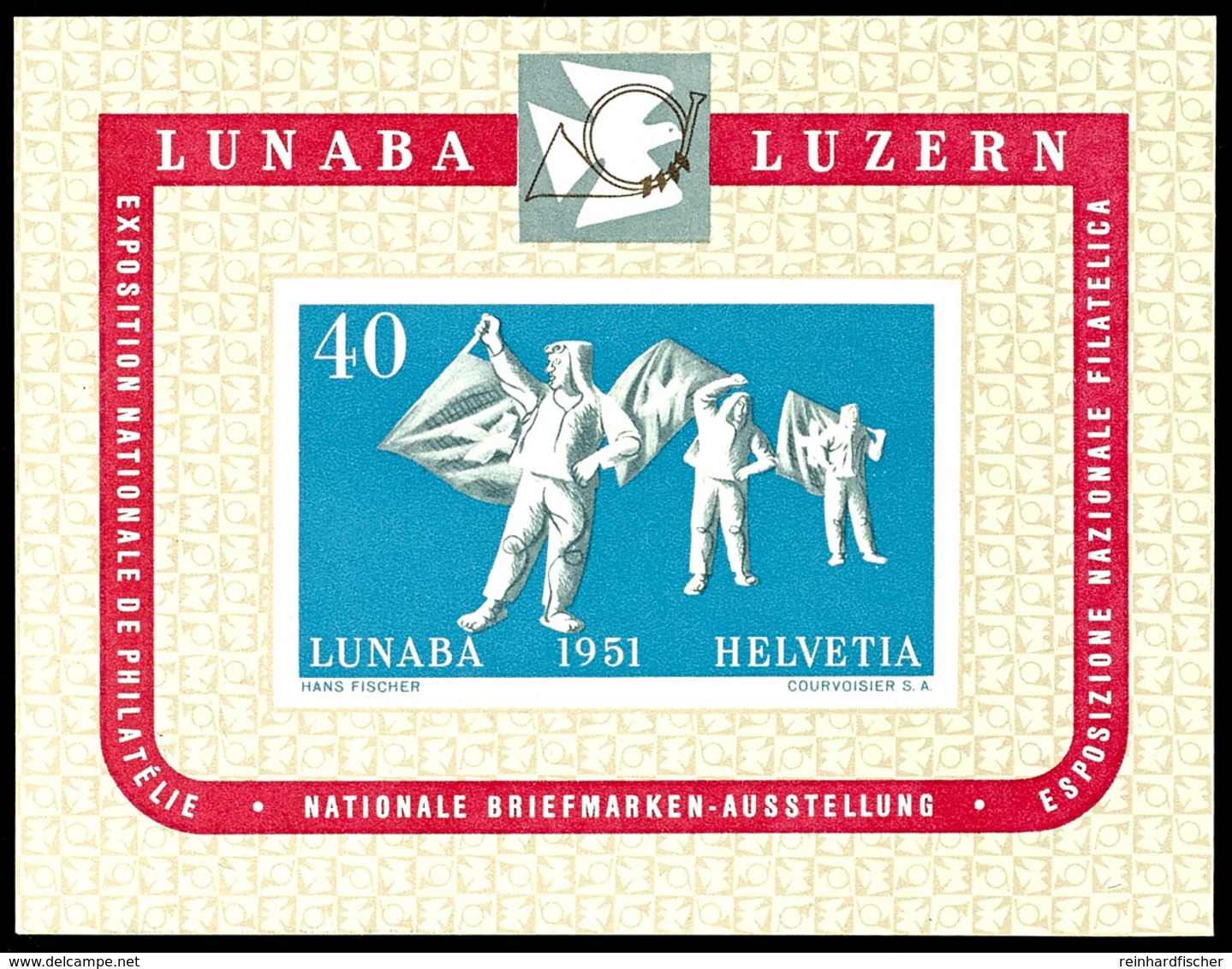 1951, "Lunaba"-Block Tadellos Postfrisch, Mi. 260.-, Katalog: Bl. 14 ** - Other & Unclassified