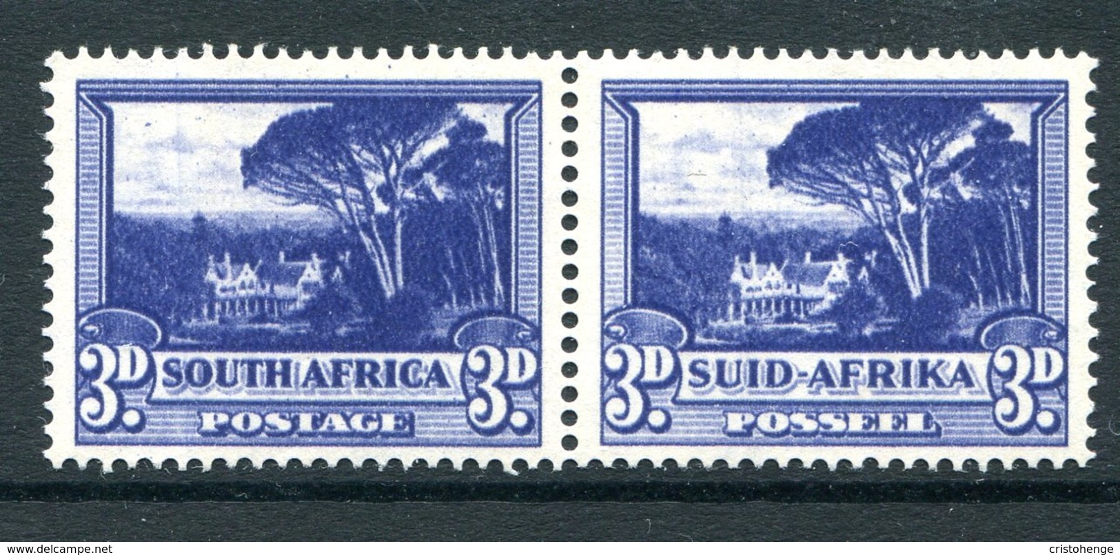 South Africa 1947-54 Screened Printing - 3d Groot Schuur - Blue - HM (SG 117a) - Unused Stamps