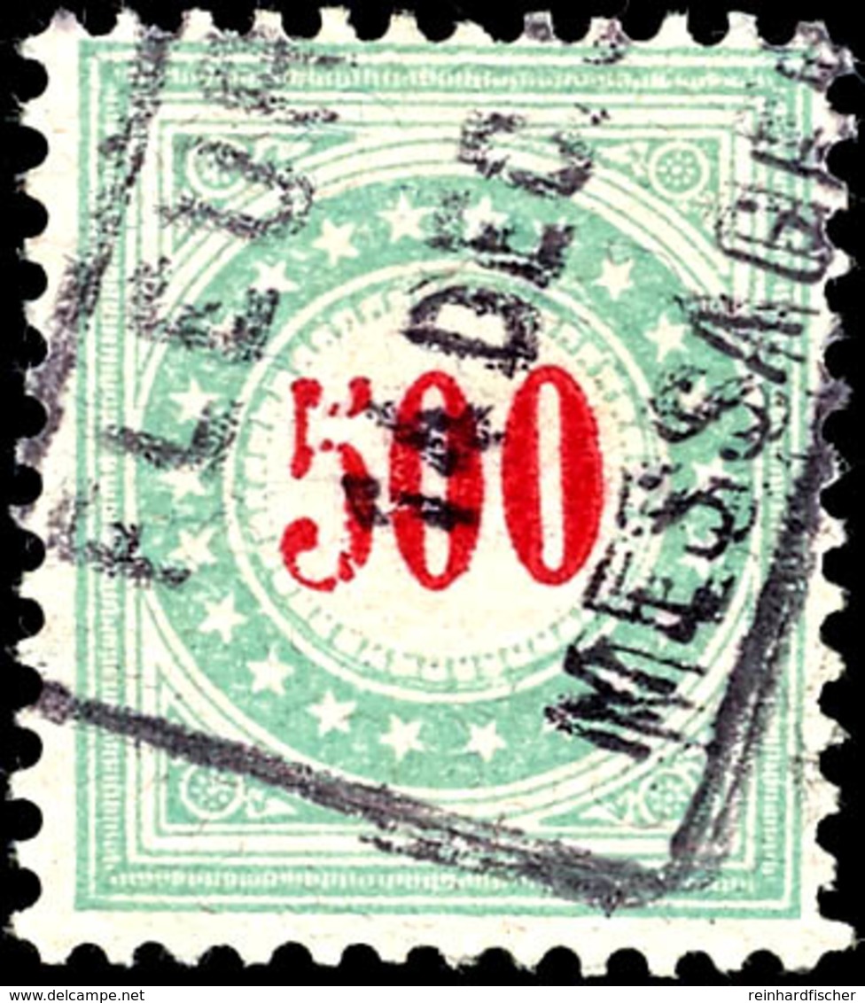 500 C. Dunkelrosarot/lebhaftopalgrün, Rahmen Kopfstehend, Rahmentype II, Gestempelt, Signiert Moser, Mi. 200.-, Katalog: - Postage Due