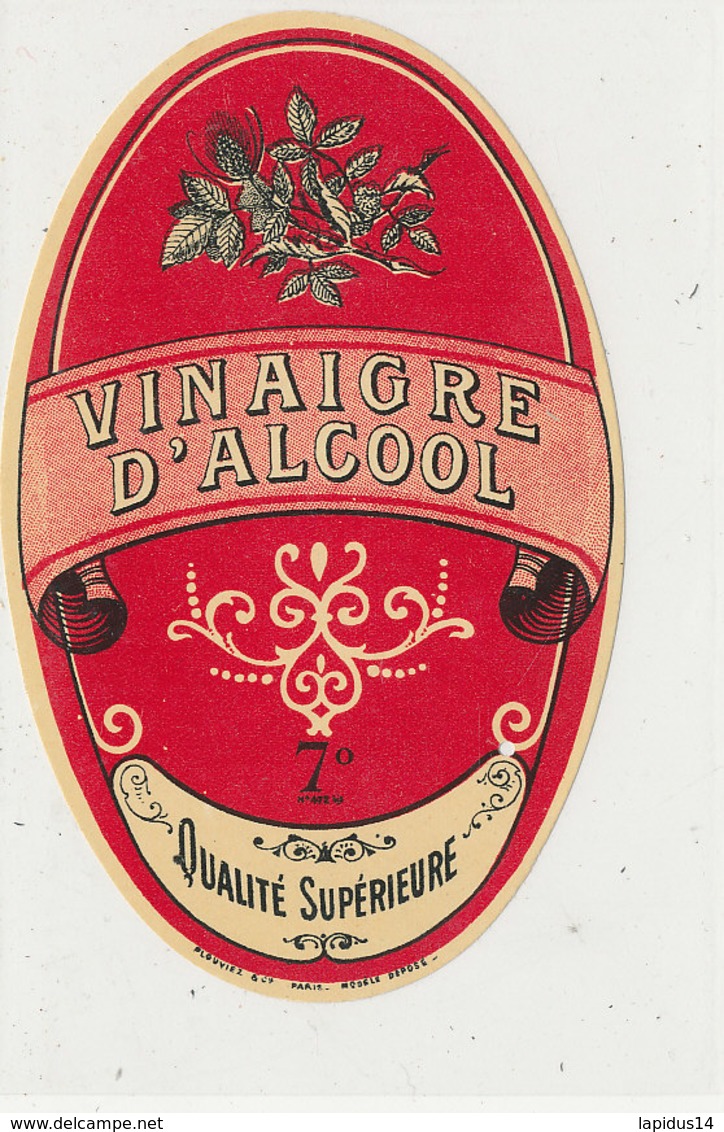 VI 81  - ETIQUETTE VINAIGRE D'ALCOOL  QUALITE SUPERIEURE - Other & Unclassified