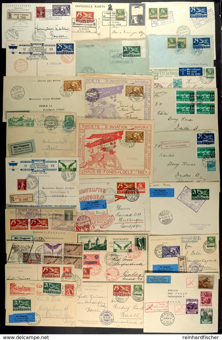 1923 - 1937, Partie Mit 24 Belegen, Dabei Zeppelinbriefe, DO-X, Hochwertige Pro-Patria-Ganzsachen Und Frankaturen, Alle  - Other & Unclassified