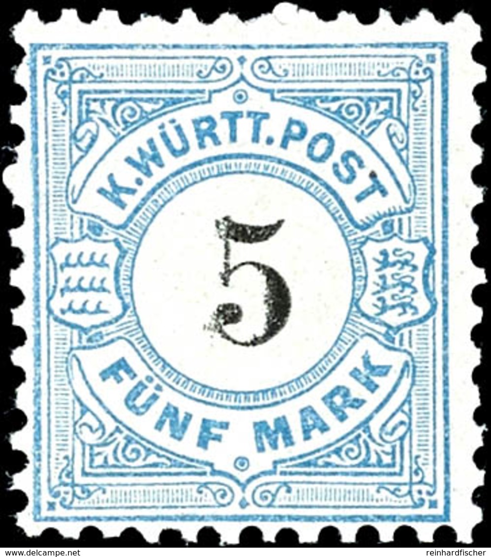 5 Mark Mit Doppeldruck Der Wertziffer Tadellos Postfrisch, Mi. 500.-, Katalog: 54DD ** - Other & Unclassified