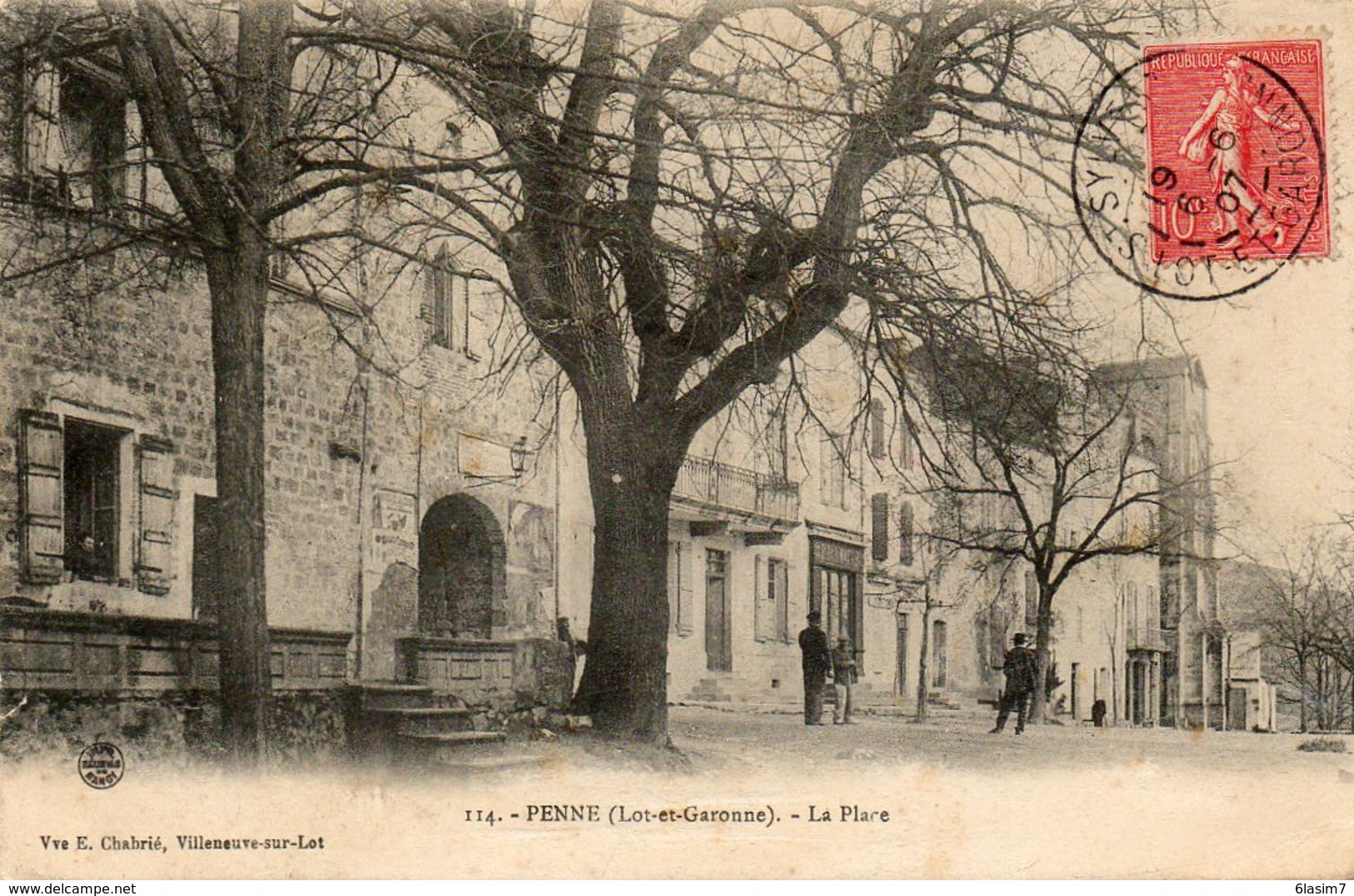 CPA - PENNE (47) - Thème : Arbre - Aspect Du Grand Chêne De La Place En 1907 - Sonstige & Ohne Zuordnung